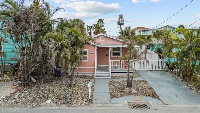 view of front of home featuring covered porch