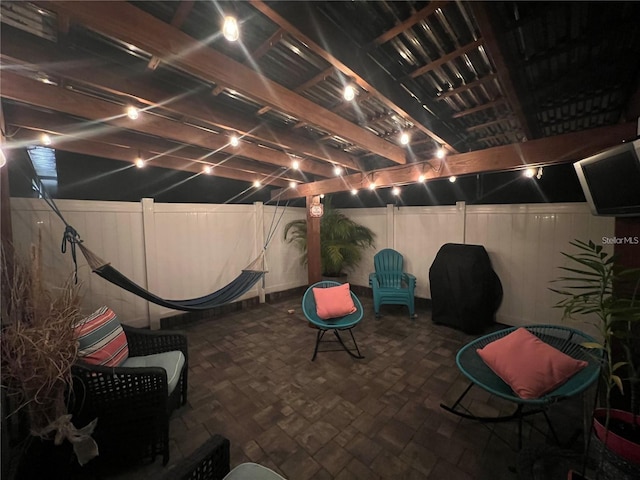 view of patio featuring a pergola