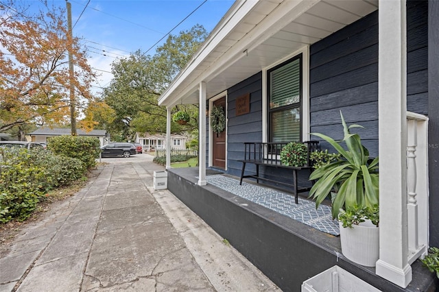 view of patio / terrace with a porch