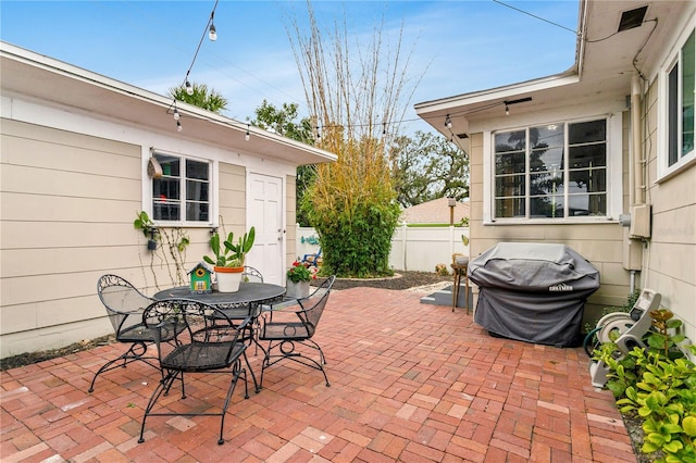 view of patio featuring grilling area