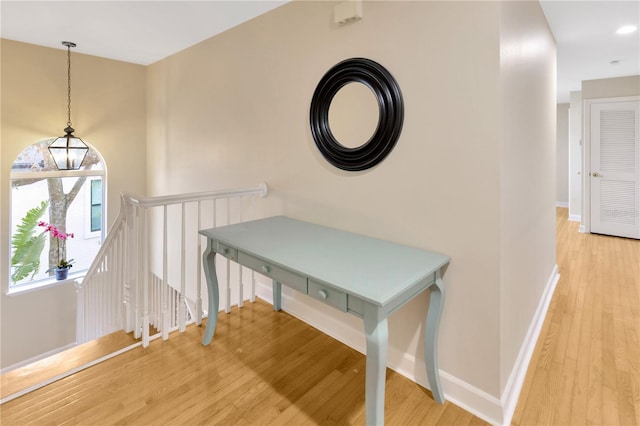 hall featuring hardwood / wood-style floors