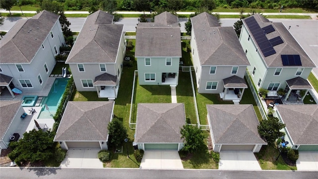 drone / aerial view with a residential view