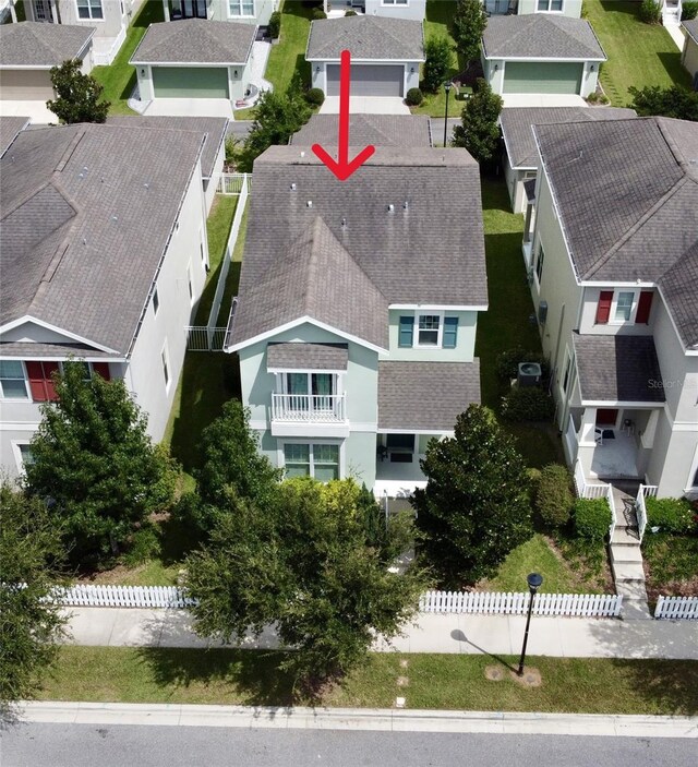 birds eye view of property featuring a residential view