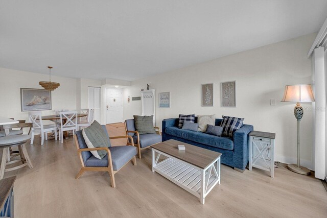 living area with light wood finished floors