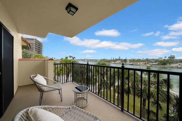 balcony with a water view