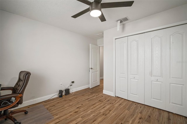 office area featuring wood-type flooring