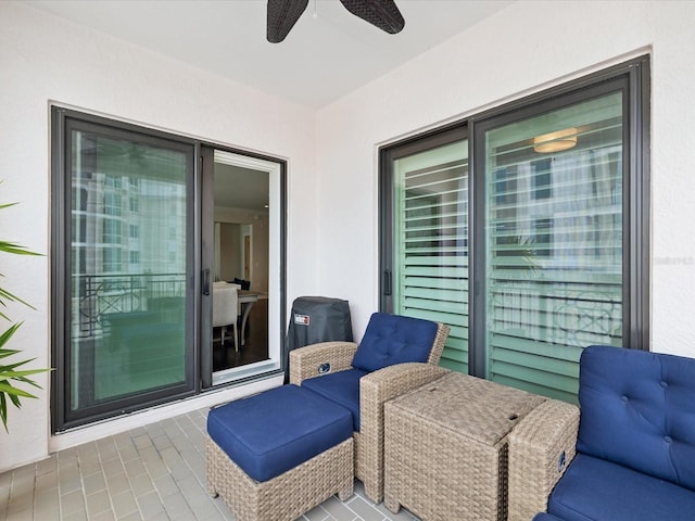 view of patio / terrace with ceiling fan