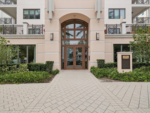 doorway to property with french doors