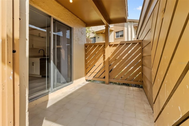 balcony with a patio