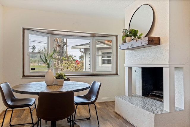 dining area featuring hardwood / wood-style flooring