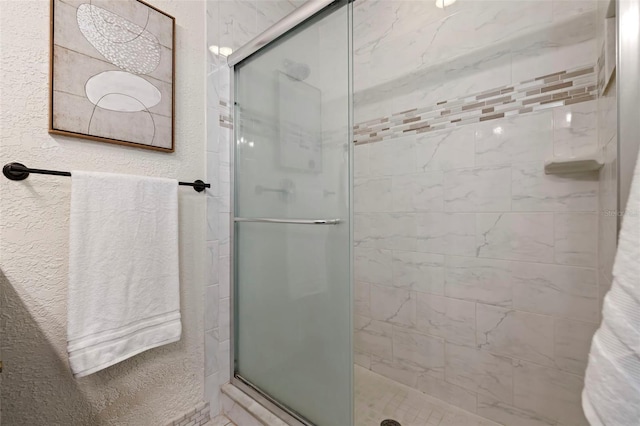 bathroom featuring walk in shower