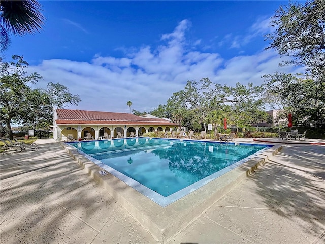 view of pool with a patio