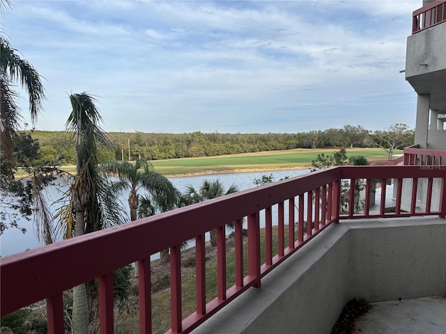 balcony with a water view