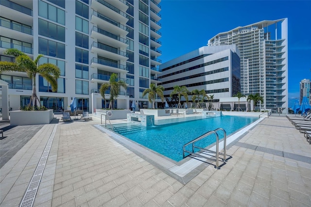 view of pool with a patio area