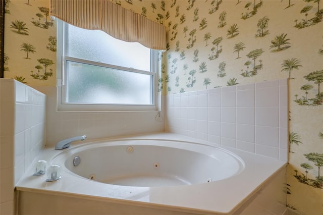 bathroom featuring a tub