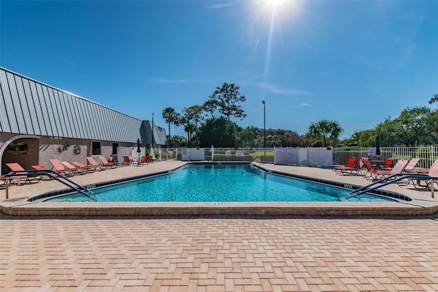 view of pool with a patio