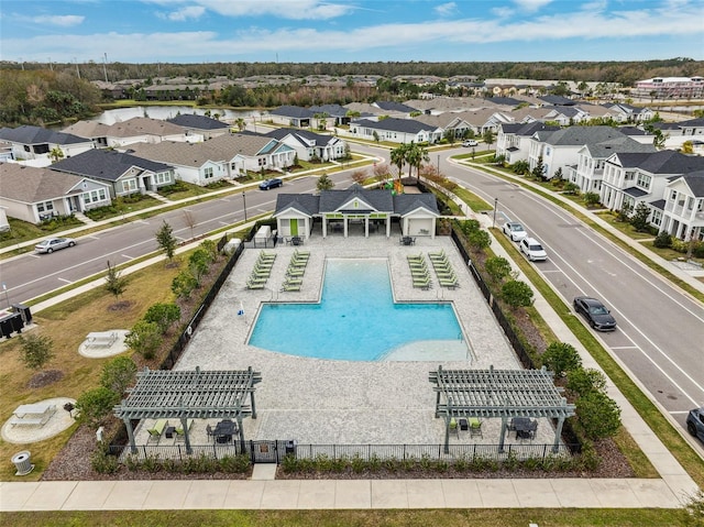 view of pool featuring a patio and a pergola