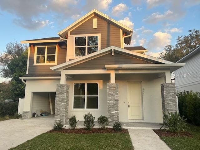 view of front of home with a garage