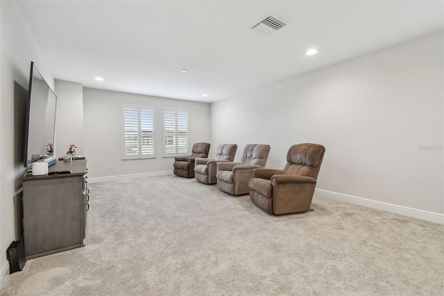 view of carpeted home theater