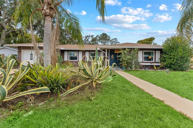 view of front of house with a front yard