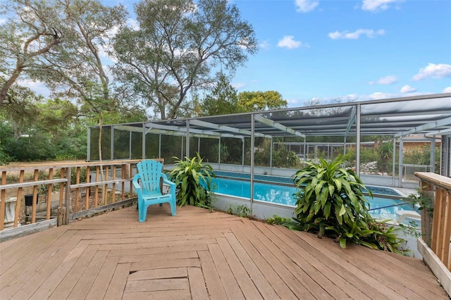 deck featuring a lanai