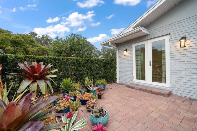 view of patio / terrace featuring french doors