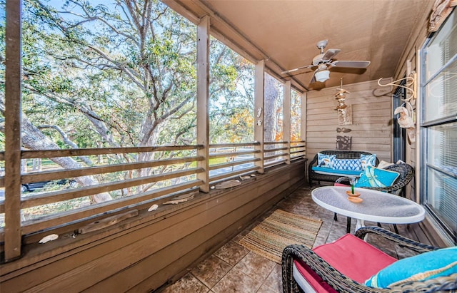 204 Lennox Rd W, W, Palm Harbor, FL 34683 - sunroom / solarium featuring ceiling fan