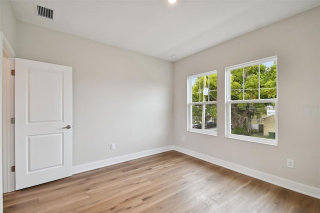 empty room featuring light wood-type flooring