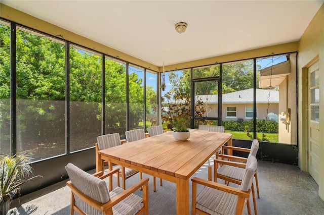 view of sunroom