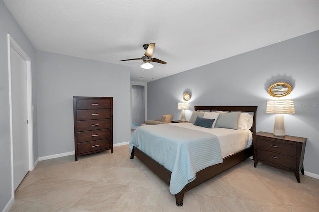 bedroom with ceiling fan