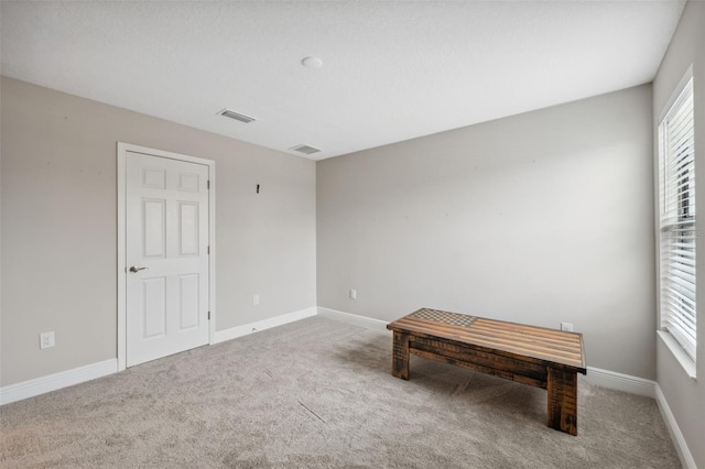 interior space featuring carpet flooring