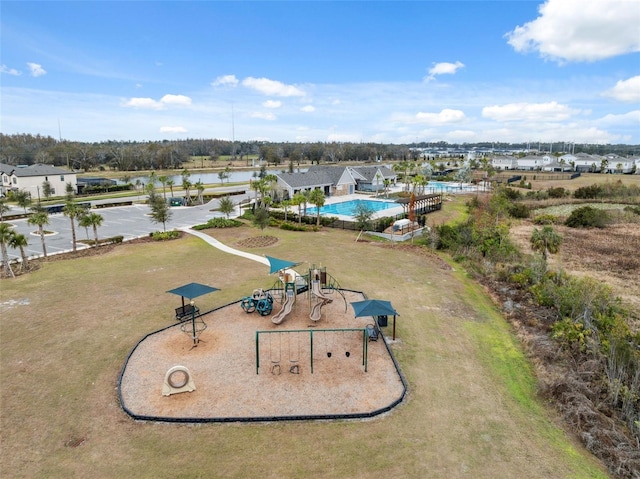 14786 Horse Trot Rd, Lithia, FL 33547 - drone / aerial view of a pool area