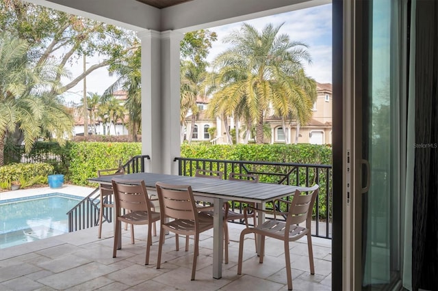 balcony with a patio