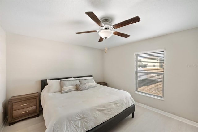 bedroom featuring ceiling fan