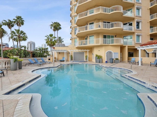 view of pool with a patio