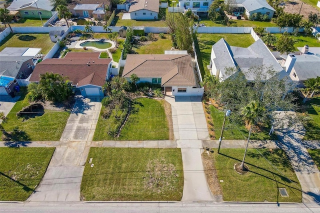 drone / aerial view with a residential view