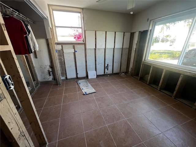 interior space with tile patterned floors