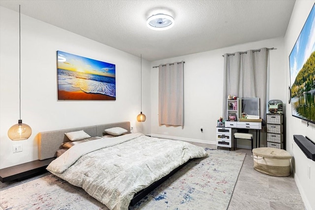 bedroom with a textured ceiling