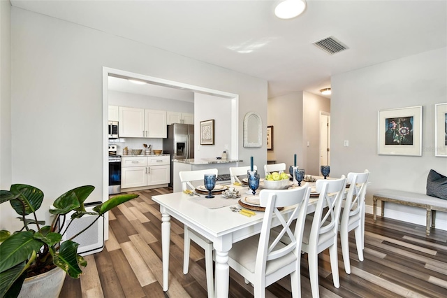 dining area with wood-type flooring