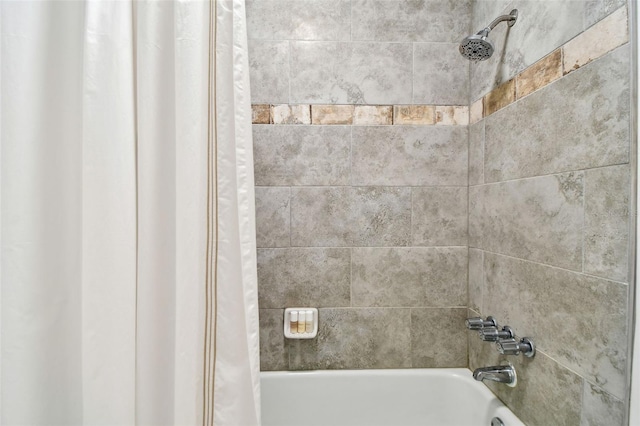 room details with shower / bath combination with curtain