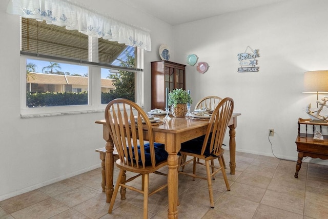 view of tiled dining room