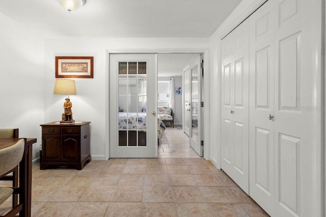 corridor with french doors