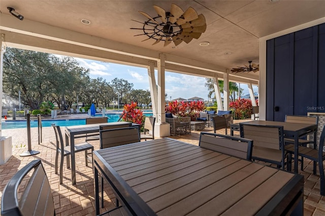 view of patio / terrace with ceiling fan