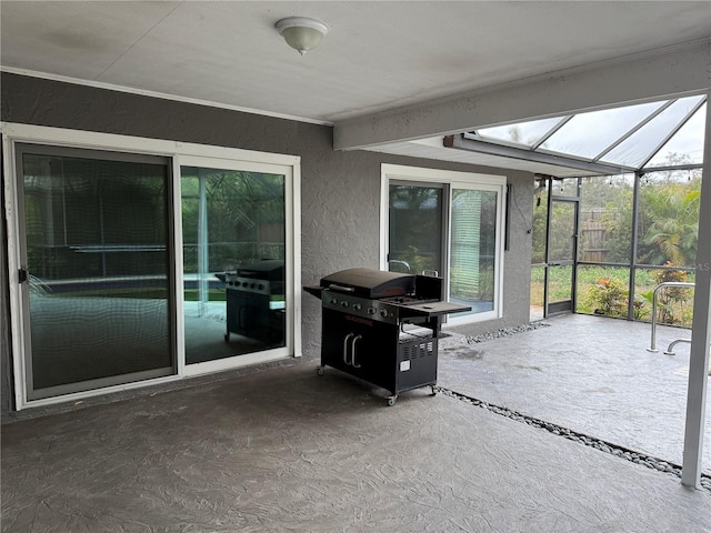 view of unfurnished sunroom