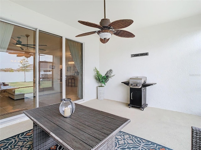 view of patio with ceiling fan