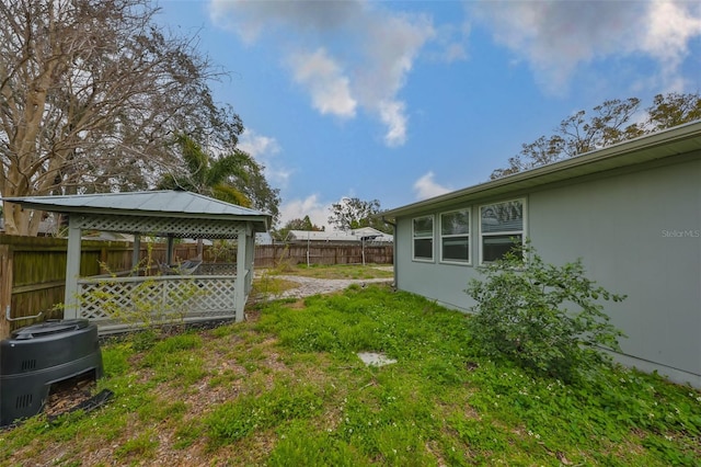 view of yard featuring a gazebo