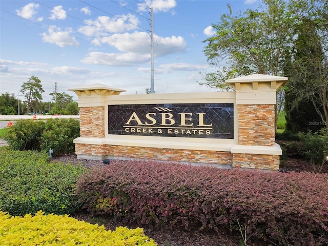 view of community sign