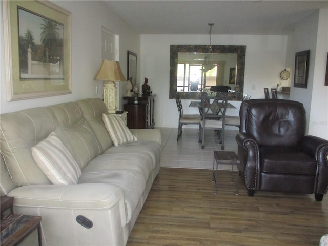 living room featuring hardwood / wood-style floors