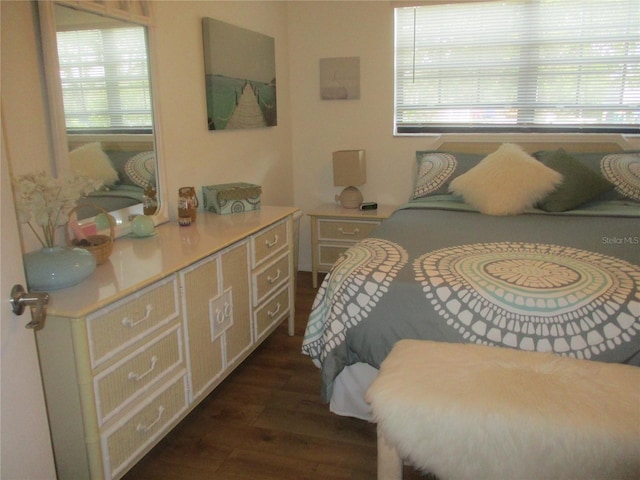 bedroom featuring dark wood-type flooring