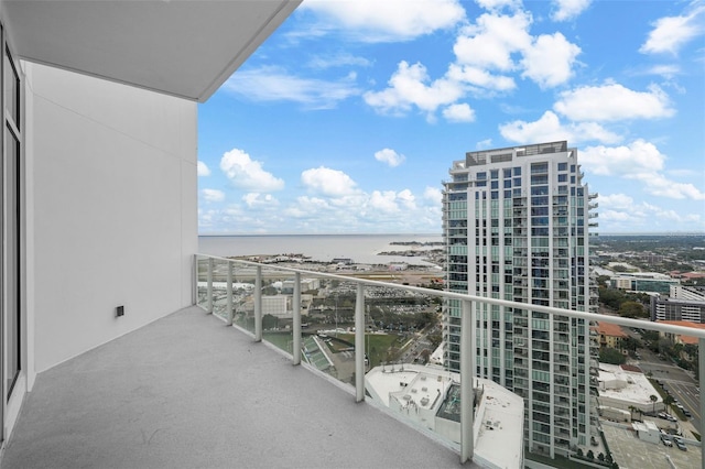 balcony with a water view